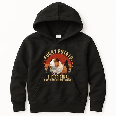 Retro Guinea Pig Furry Potato Vintage Guinea Pig Funny Kids Hoodie
