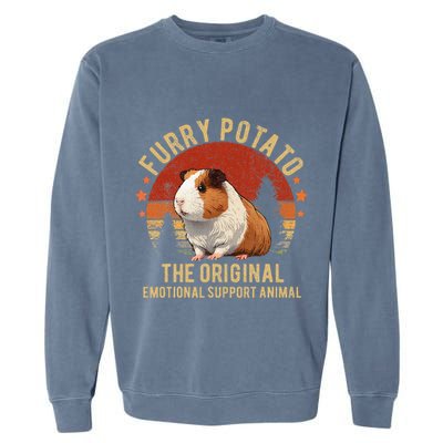 Retro Guinea Pig Furry Potato Vintage Guinea Pig Funny Garment-Dyed Sweatshirt