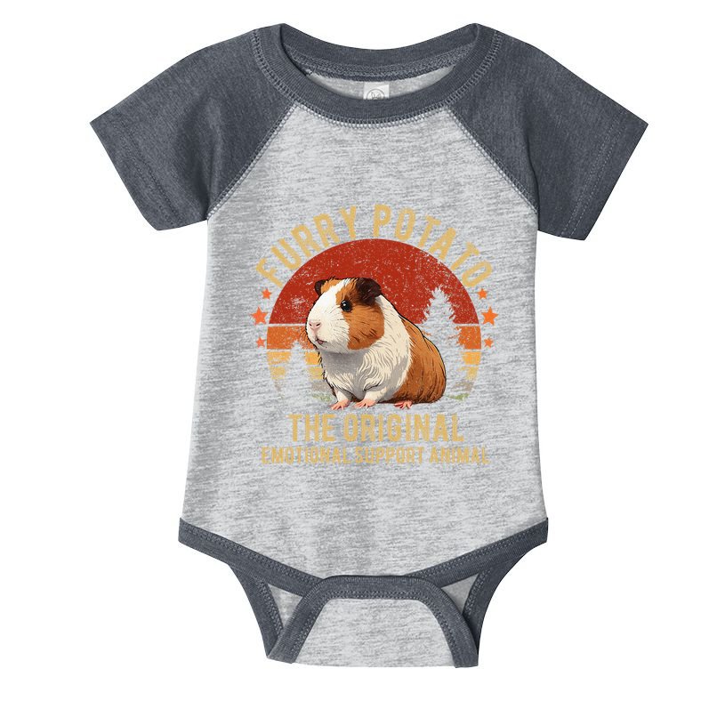 Retro Guinea Pig Furry Potato Vintage Guinea Pig Funny Infant Baby Jersey Bodysuit