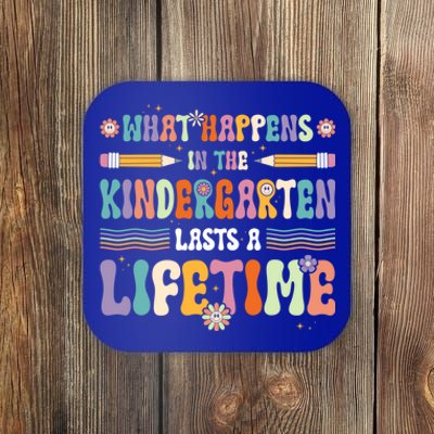 Retro Groovy Preschool Kindergarten Teacher Funny Gift Coaster