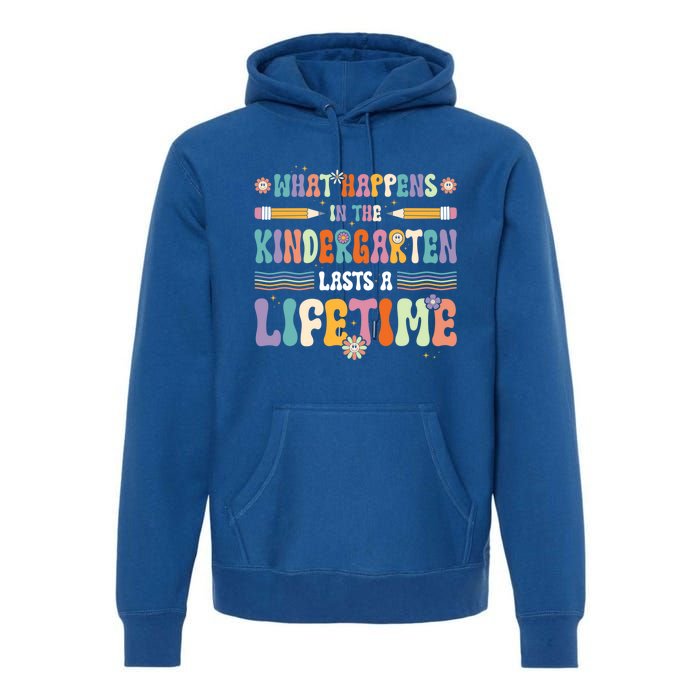 Retro Groovy Preschool Kindergarten Teacher Funny Gift Premium Hoodie