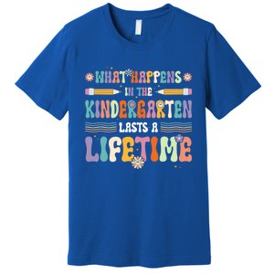 Retro Groovy Preschool Kindergarten Teacher Funny Gift Premium T-Shirt