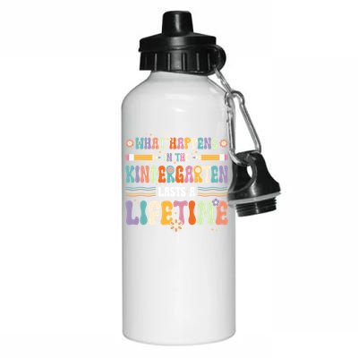 Retro Groovy Preschool Kindergarten Teacher Funny Gift Aluminum Water Bottle