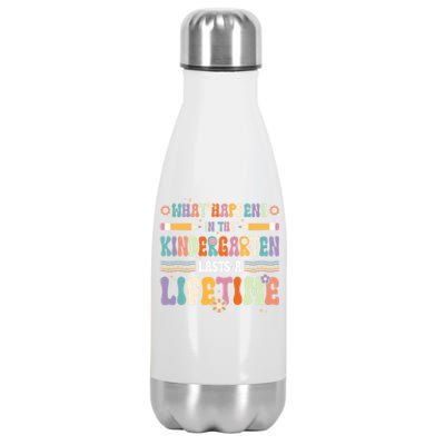 Retro Groovy Preschool Kindergarten Teacher Funny Gift Stainless Steel Insulated Water Bottle