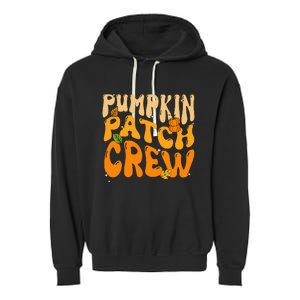 Retro Groovy Pumpkin Patch Crew Thanksgiving Fall Autumn Garment-Dyed Fleece Hoodie