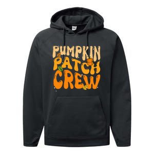 Retro Groovy Pumpkin Patch Crew Thanksgiving Fall Autumn Performance Fleece Hoodie