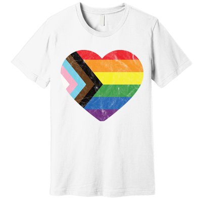 Retro Gay Pride LGBT Heart Premium T-Shirt