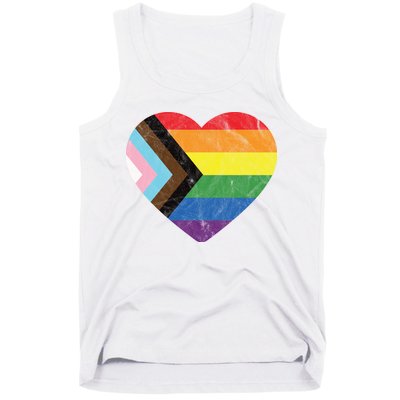 Retro Gay Pride LGBT Heart Tank Top