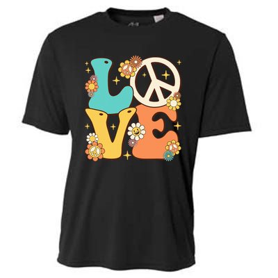 Retro Groovy Peace Sign Love 60s 70s Costume Hippie Theme Cooling Performance Crew T-Shirt