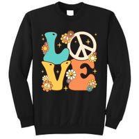 Retro Groovy Peace Sign Love 60s 70s Costume Hippie Theme Sweatshirt