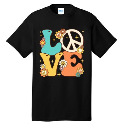 Retro Groovy Peace Sign Love 60s 70s Costume Hippie Theme Tall T-Shirt