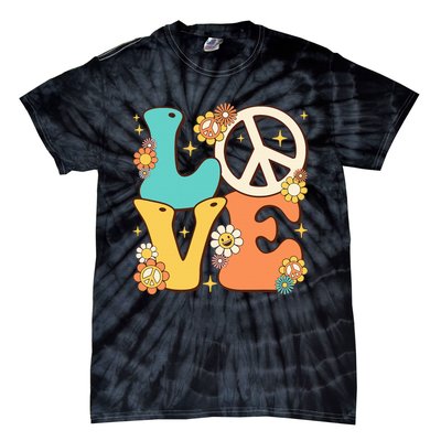 Retro Groovy Peace Sign Love 60s 70s Costume Hippie Theme Tie-Dye T-Shirt