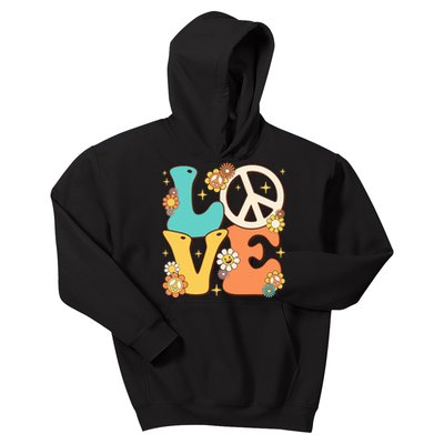 Retro Groovy Peace Sign Love 60s 70s Costume Hippie Theme Kids Hoodie