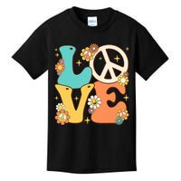 Retro Groovy Peace Sign Love 60s 70s Costume Hippie Theme Kids T-Shirt