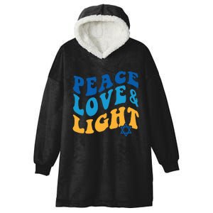 Retro Groovy Peace Love and Light Hanukkah Jewish Chanukah Hooded Wearable Blanket