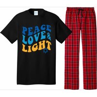 Retro Groovy Peace Love and Light Hanukkah Jewish Chanukah Pajama Set