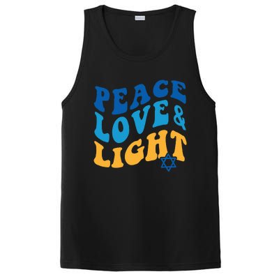 Retro Groovy Peace Love and Light Hanukkah Jewish Chanukah PosiCharge Competitor Tank