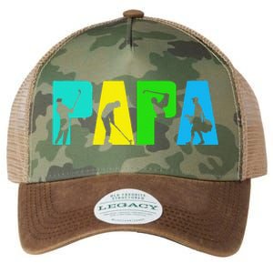 Retro Golfing Papa Golfer. Golf Gifts For Fathers Day Legacy Tie Dye Trucker Hat