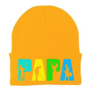 Retro Golfing Papa Golfer. Golf Gifts For Fathers Day Knit Cap Winter Beanie