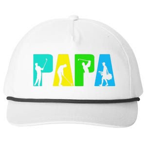 Retro Golfing Papa Golfer. Golf Gifts For Fathers Day Snapback Five-Panel Rope Hat