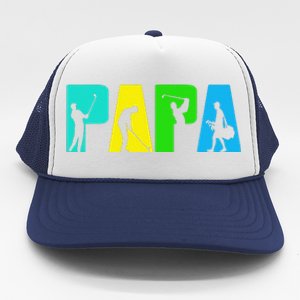 Retro Golfing Papa Golfer. Golf Gifts For Fathers Day Trucker Hat