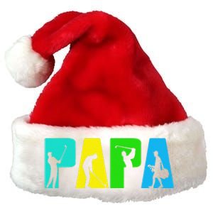 Retro Golfing Papa Golfer. Golf Gifts For Fathers Day Premium Christmas Santa Hat