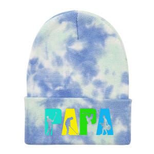 Retro Golfing Papa Golfer. Golf Gifts For Fathers Day Tie Dye 12in Knit Beanie