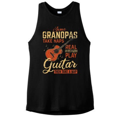 Real Grandpas Play Guitar Then Take Nap Funny Guitarist Ladies PosiCharge Tri-Blend Wicking Tank