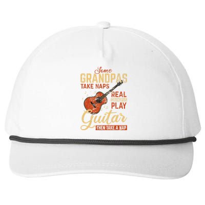 Real Grandpas Play Guitar Then Take Nap Funny Guitarist Snapback Five-Panel Rope Hat