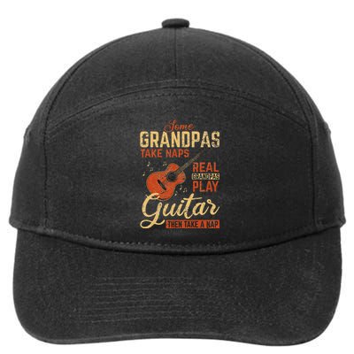 Real Grandpas Play Guitar Then Take Nap Funny Guitarist 7-Panel Snapback Hat