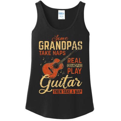 Real Grandpas Play Guitar Then Take Nap Funny Guitarist Ladies Essential Tank