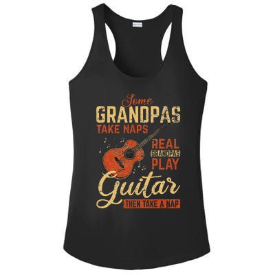 Real Grandpas Play Guitar Then Take Nap Funny Guitarist Ladies PosiCharge Competitor Racerback Tank