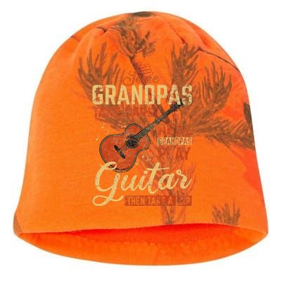 Real Grandpas Play Guitar Then Take Nap Funny Guitarist Kati - Camo Knit Beanie