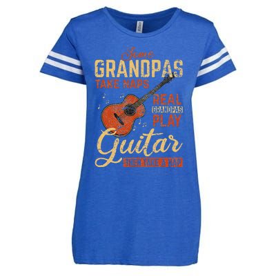 Real Grandpas Play Guitar Then Take Nap Funny Guitarist Enza Ladies Jersey Football T-Shirt