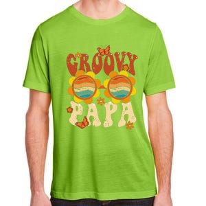 Retro Groovy Papa 70s Aesthetic 1970s Fathers Day Adult ChromaSoft Performance T-Shirt