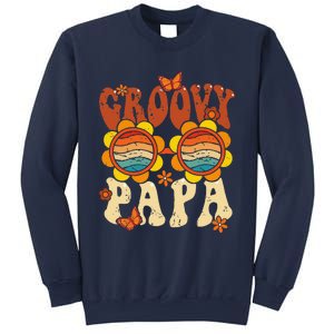 Retro Groovy Papa 70s Aesthetic 1970s Fathers Day Sweatshirt