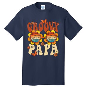 Retro Groovy Papa 70s Aesthetic 1970s Fathers Day Tall T-Shirt