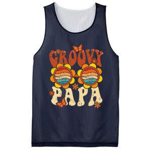 Retro Groovy Papa 70s Aesthetic 1970s Fathers Day Mesh Reversible Basketball Jersey Tank