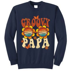 Retro Groovy Papa 70s Aesthetic 1970s Fathers Day Tall Sweatshirt