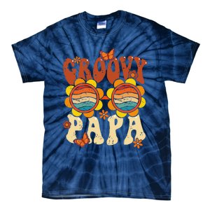 Retro Groovy Papa 70s Aesthetic 1970s Fathers Day Tie-Dye T-Shirt