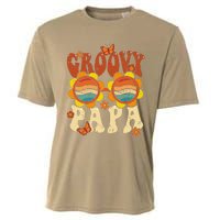 Retro Groovy Papa 70s Aesthetic 1970s Fathers Day Cooling Performance Crew T-Shirt