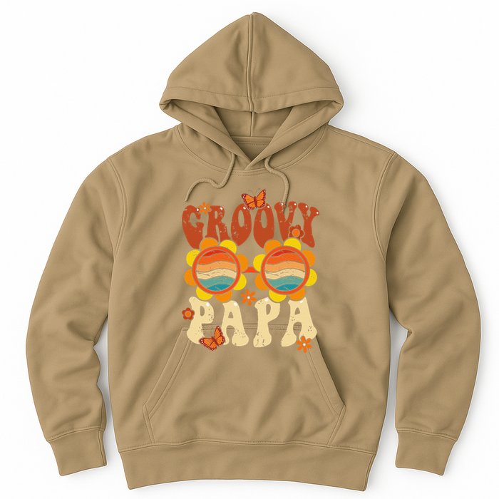 Retro Groovy Papa 70s Aesthetic 1970s Fathers Day Hoodie