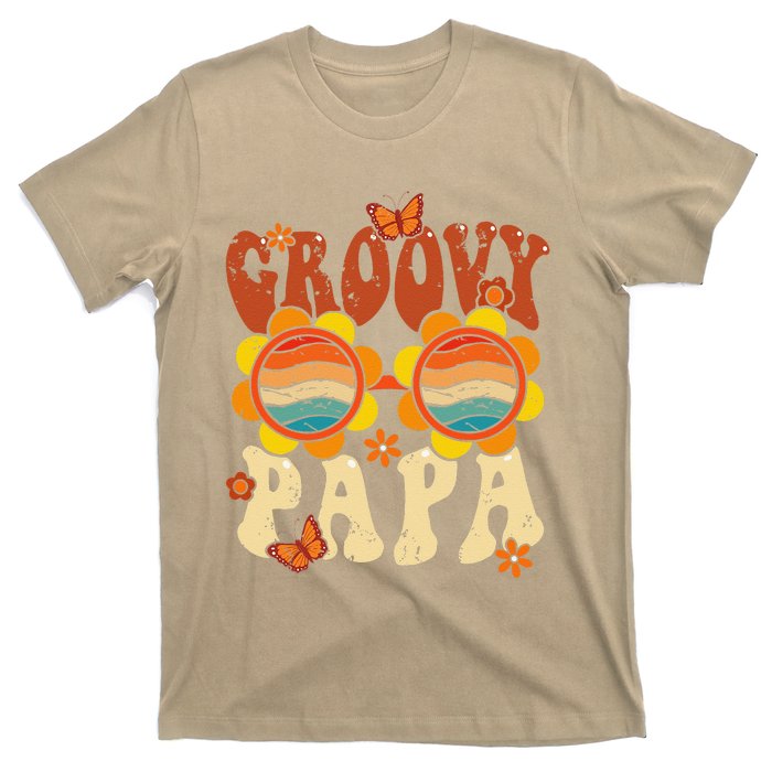 Retro Groovy Papa 70s Aesthetic 1970s Fathers Day T-Shirt