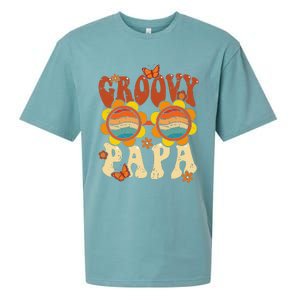 Retro Groovy Papa 70s Aesthetic 1970s Fathers Day Sueded Cloud Jersey T-Shirt