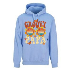 Retro Groovy Papa 70s Aesthetic 1970s Fathers Day Unisex Surf Hoodie