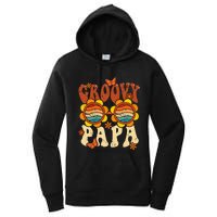 Retro Groovy Papa 70s Aesthetic 1970's Father's Day Women's Pullover Hoodie