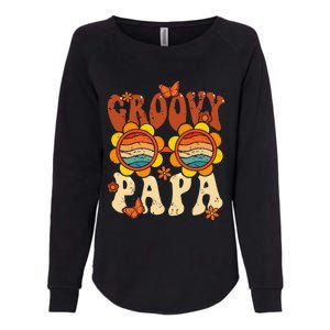 Retro Groovy Papa 70s Aesthetic 1970's Father's Day Womens California Wash Sweatshirt