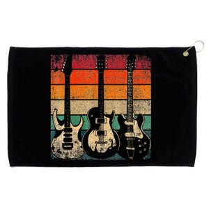 Retro Guitar Grommeted Golf Towel