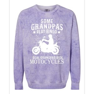 Real Grandpas Ride Motorcycles Funny Gift For Grandfather Funny Gift Colorblast Crewneck Sweatshirt