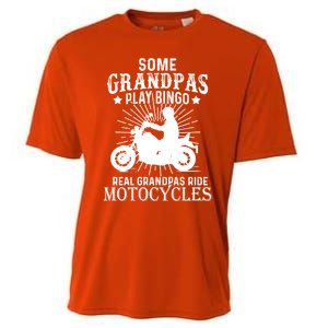 Real Grandpas Ride Motorcycles Funny Gift For Grandfather Funny Gift Cooling Performance Crew T-Shirt